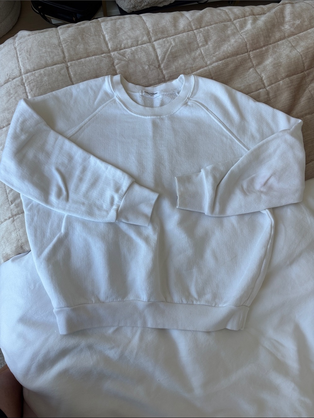 perfectwhitetee Men's White Crewneck Pullover